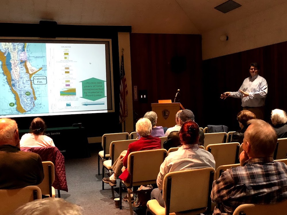 Dr. Stephen Schellenberg presenting to Cabrillo National Monument Foundation members on December 14.