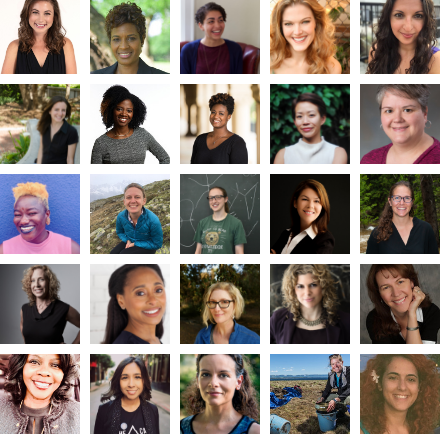 A collage of 25 of the 125 diverse female IF/THEN® Ambassadors for 2020. Scientist, science educator, and CNMF Community Outreach Coordinator Samantha Wynns is depicted 3rd column over, 4th row down.