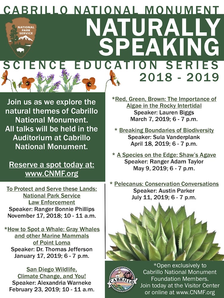Flyer showing Naturally Speaking: Science Education Series 2018 - 2019
