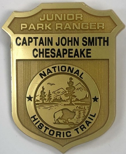 National Park Junior Ranger badge for the Captain John Smith Chesapeake National Historic Trail