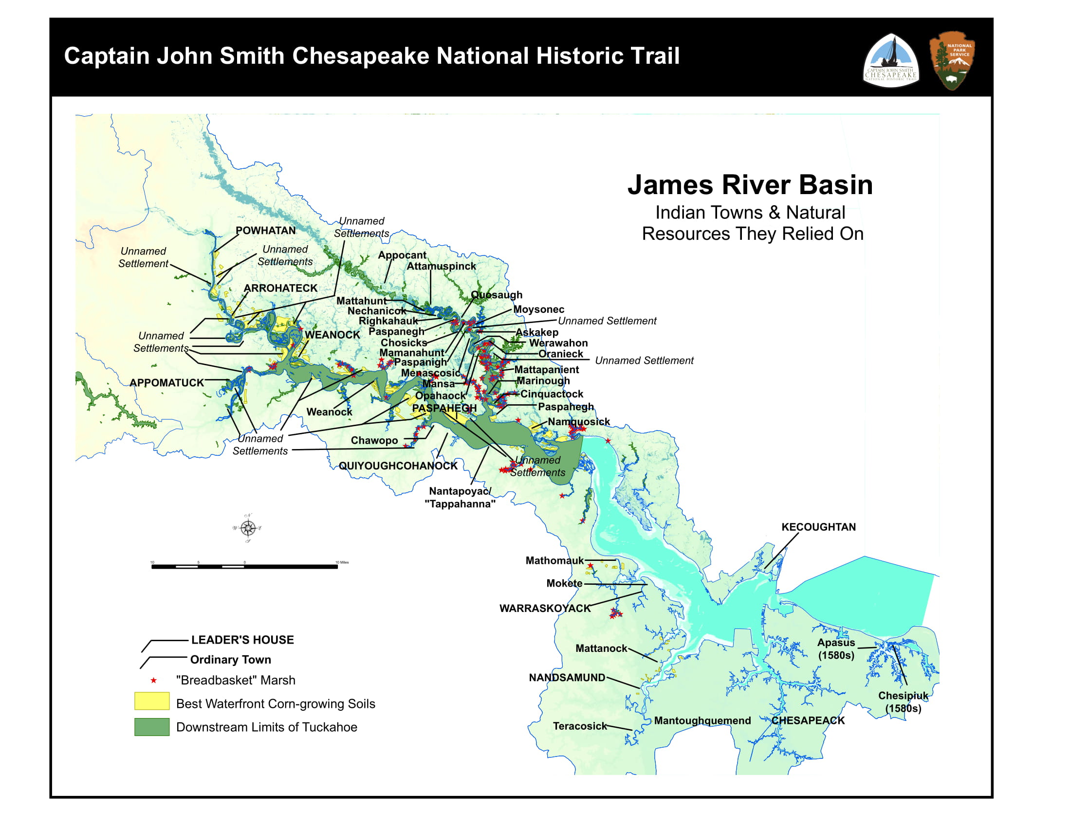 James River Basin Captain John Smith Chesapeake National Historic   James Land 