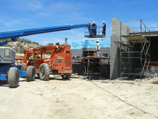 Construction Progress on the California Trail Interpretive Center at Elko, Nevada.