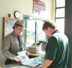 Ranger helping Visitor