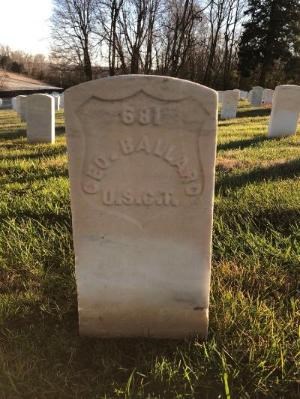Headstone of Private George Ballard, 5th US Colored Cavalry
