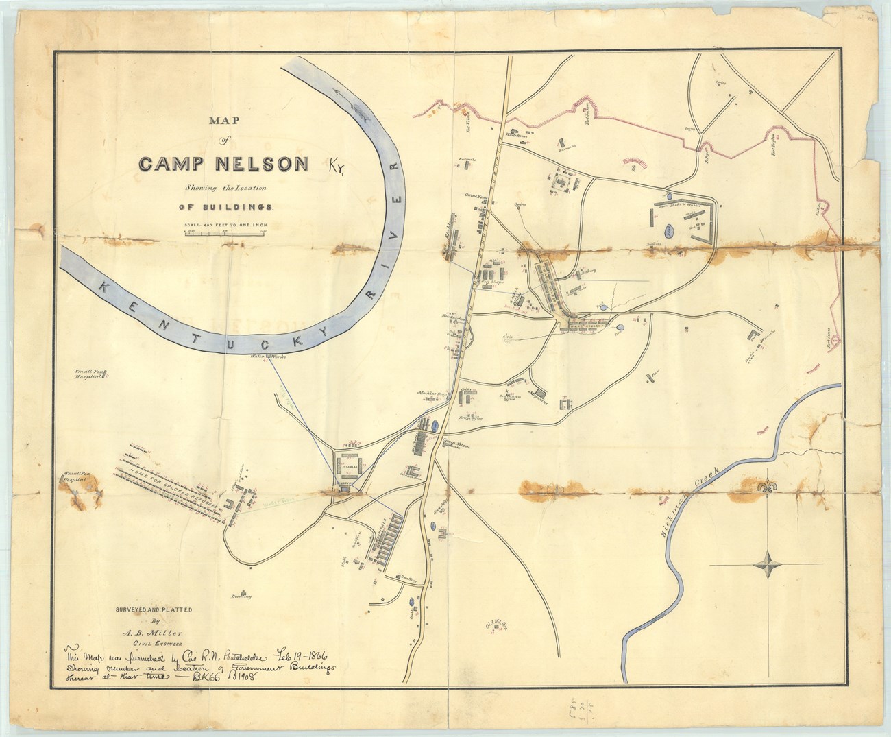 1866 Map of Camp Nelson.