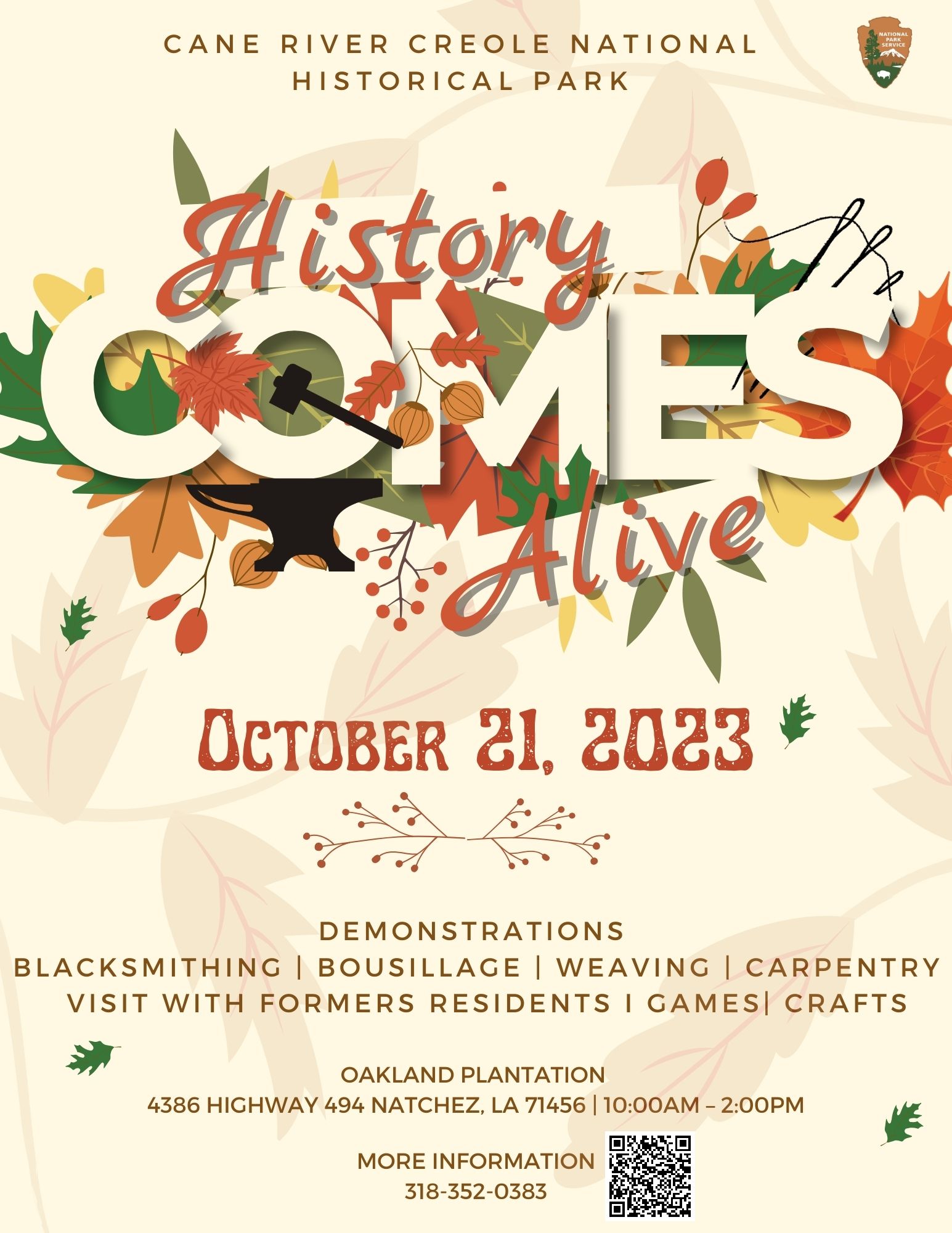 Event flyer featuring fall foliage.