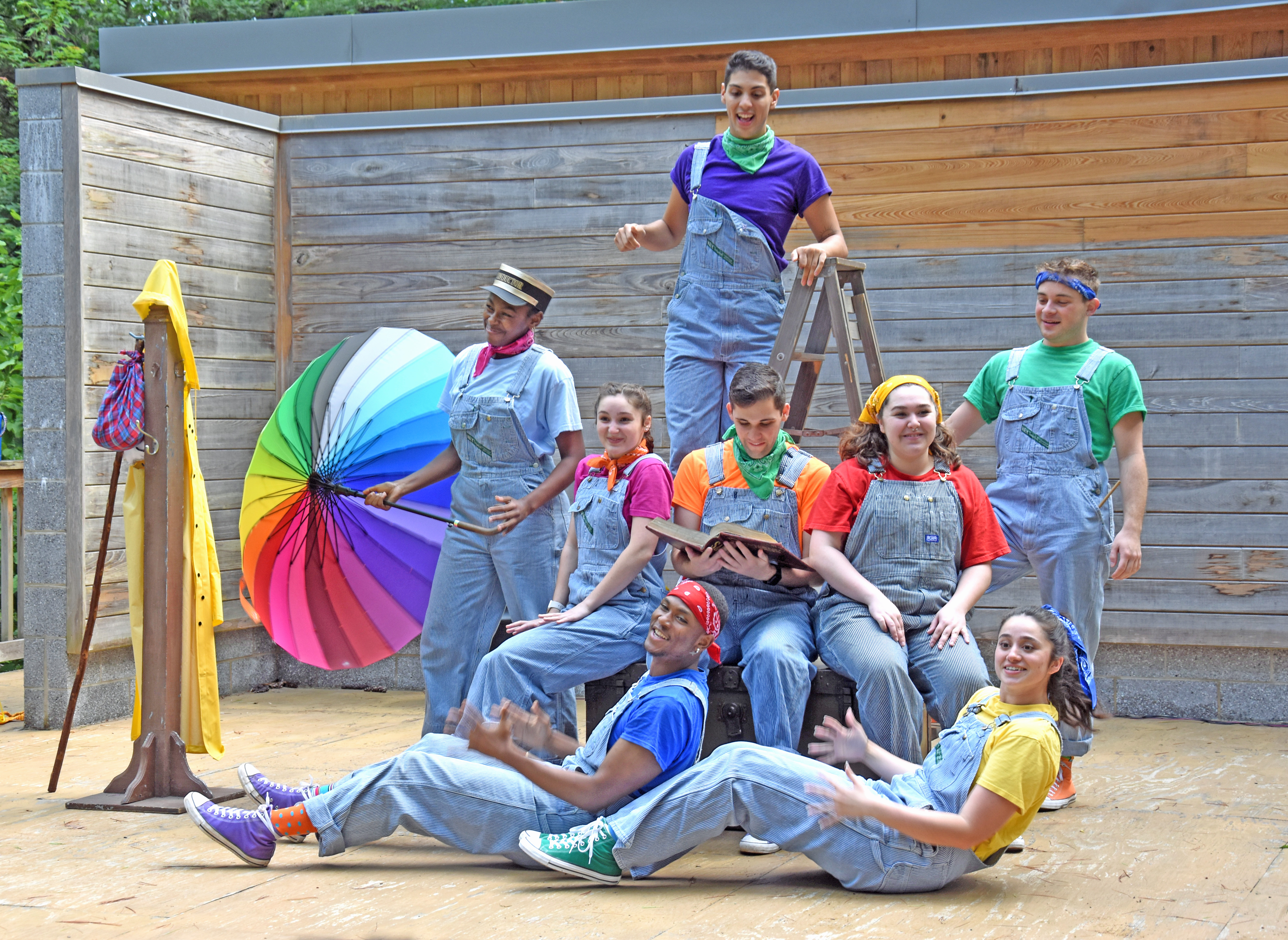 Performers at an outdoor theatre