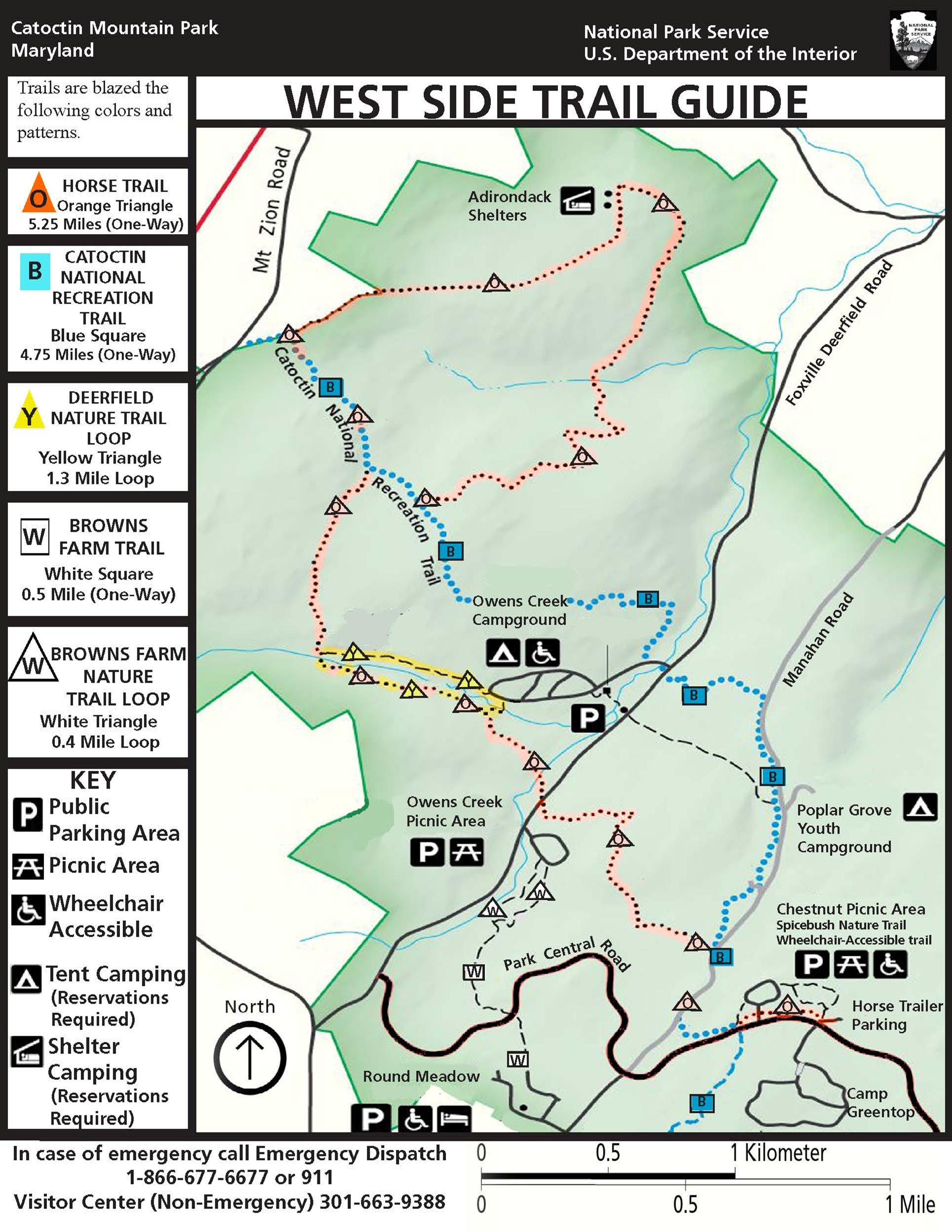 Browns Camp Trail Map Horse Trails - Catoctin Mountain Park (U.s. National Park Service)