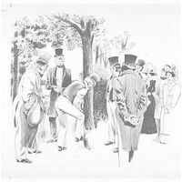 Artist's representation of President John Quincy Adams' ground-breaking ceremony for the Chesapeake and Ohio Canal.