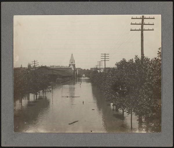 Flooded 6th Street NW and Baltimore and Potomac Station.