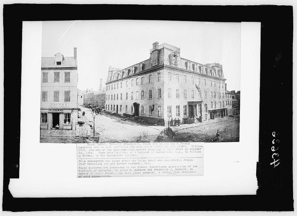 Historical image of the Union Hotel and Tavern building in Georgetown, Washington, DC.