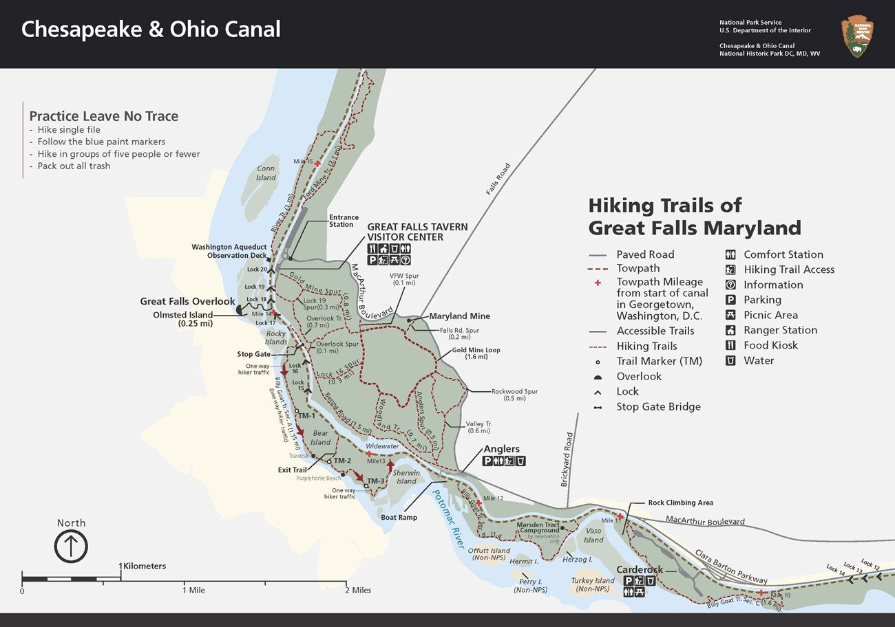 Great Falls Hiking Map