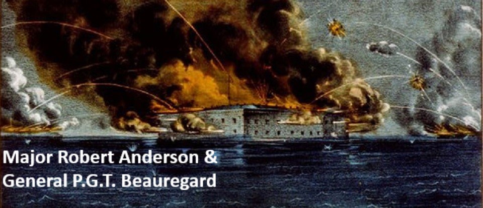 Text: Who were the Union and Confederate commanders during the Battle of Fort Sumter on April 12-13, 1861?