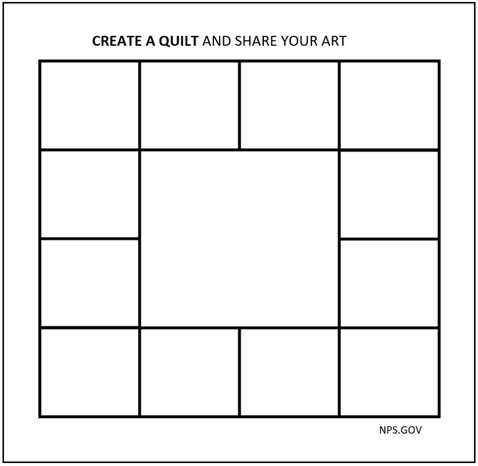 Template of a quilt for an art activity