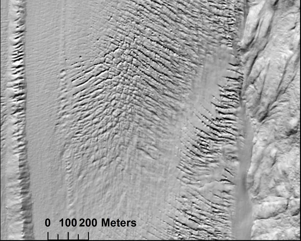 Digital elevation model of Bear Glacier produced by LiDAR.
