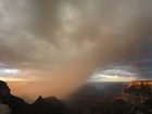 Rain falls over the Grand Canyon