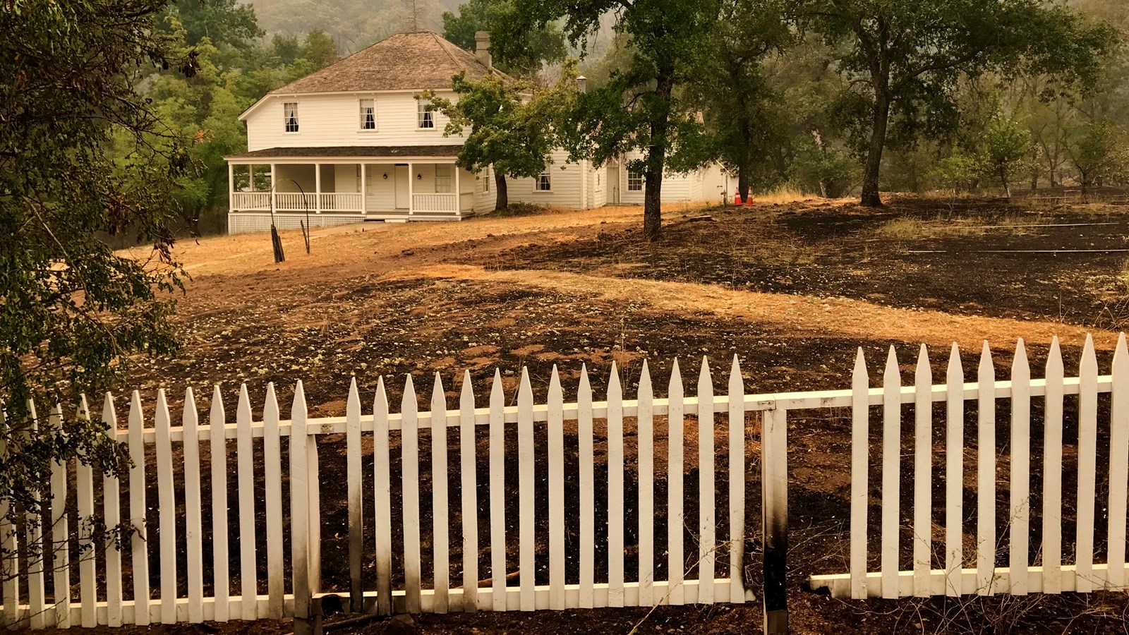 The 2018 Carr Fire burned through much of the area, but the historic Camden House itself was saved.