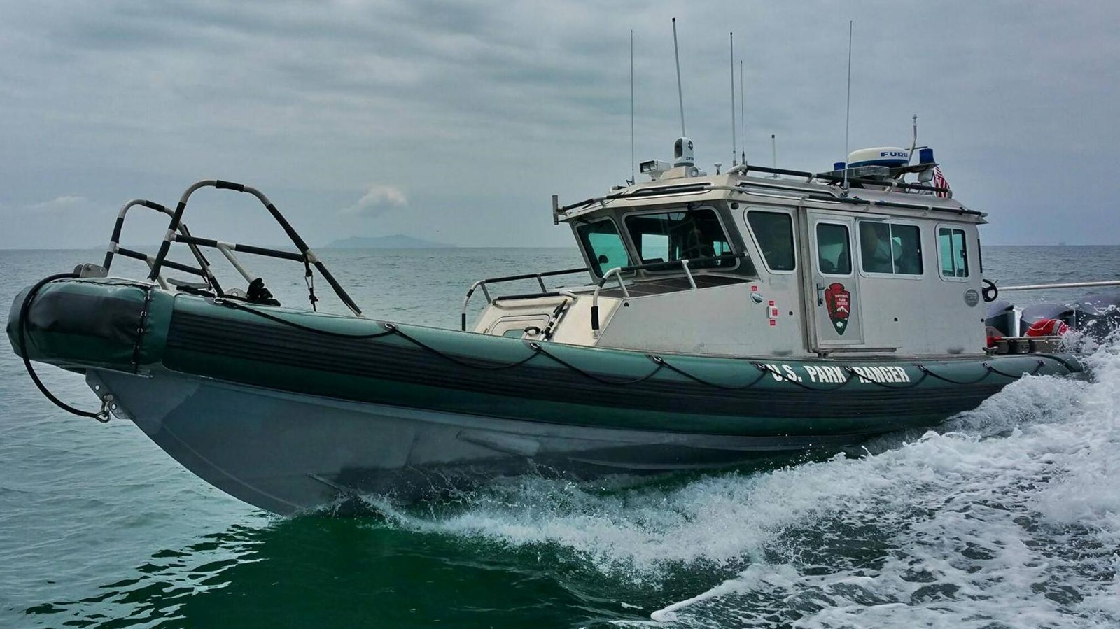 ranger boat on ocean