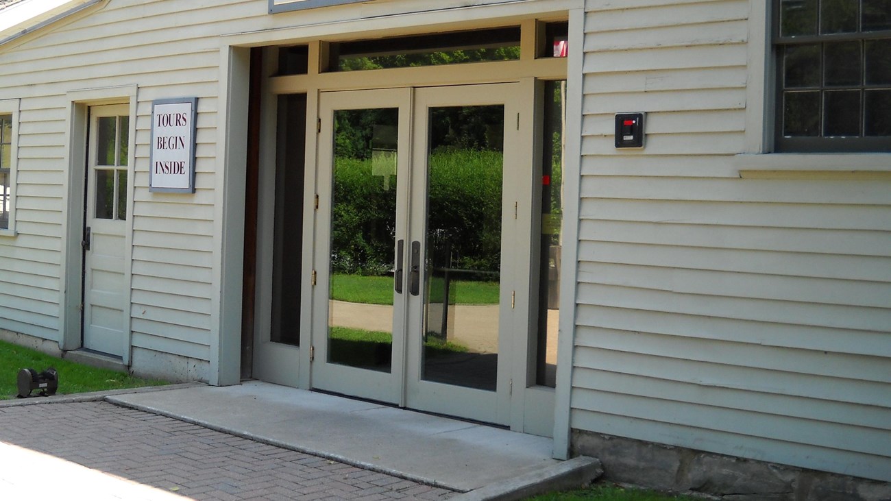 View of Visitor Center entry doors