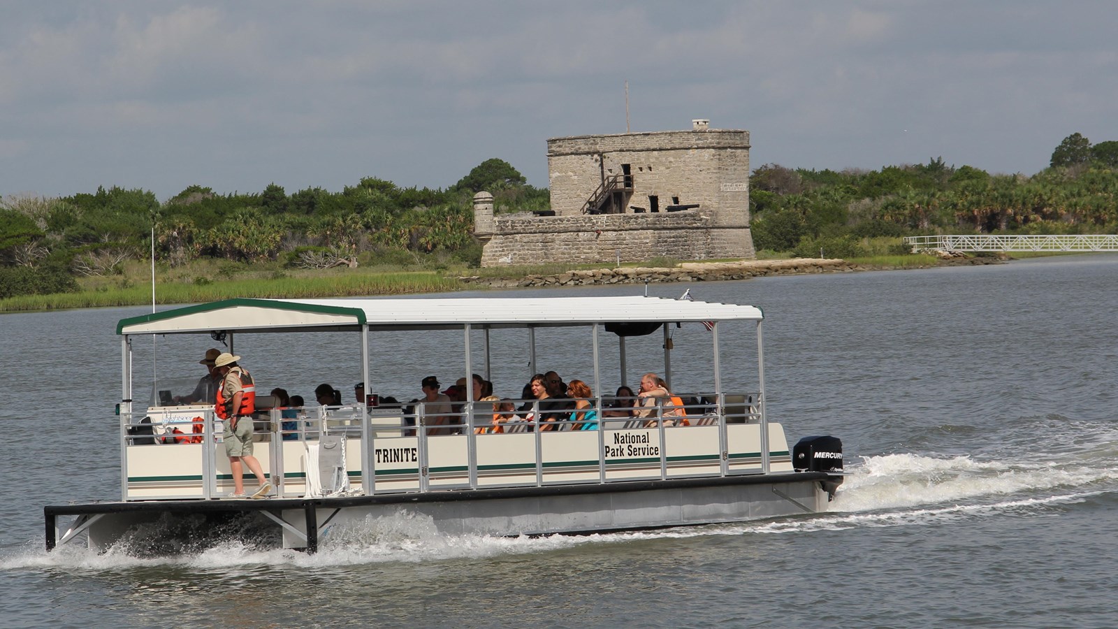 Ferry boat with Fort Matanzas in the background