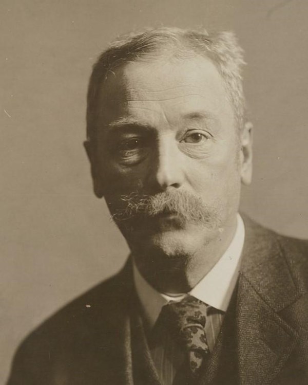 Portrait of man with mustache and tie