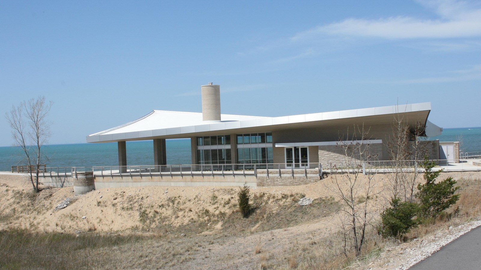 Photo of Portage Lakefront and Riverwalk Pavilion.