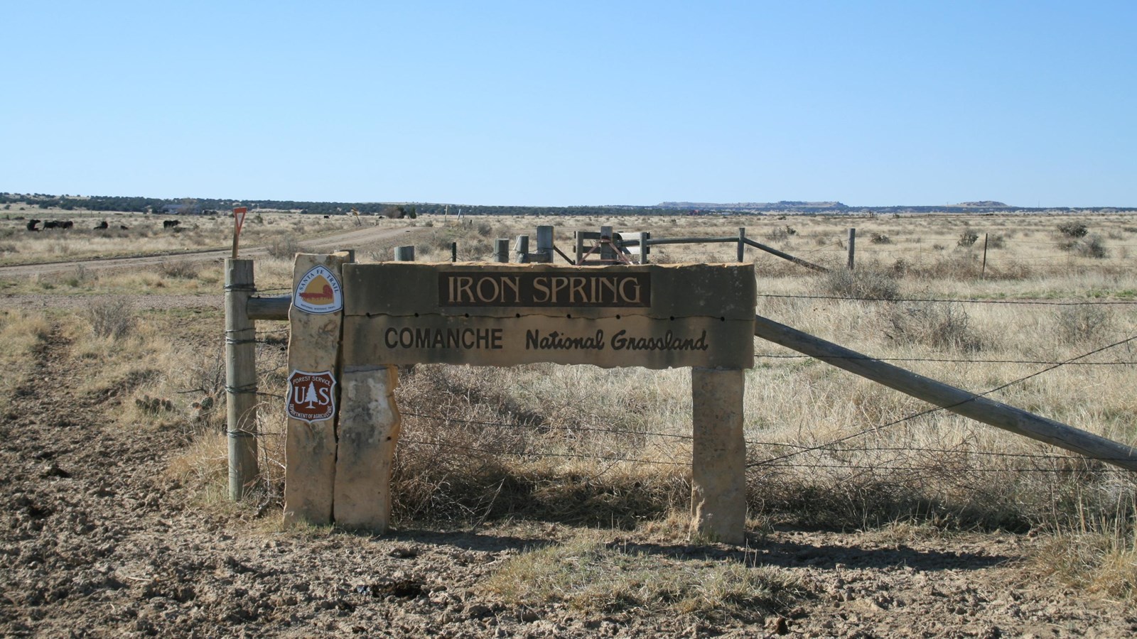 A wooden sign sits in front a grassy area.