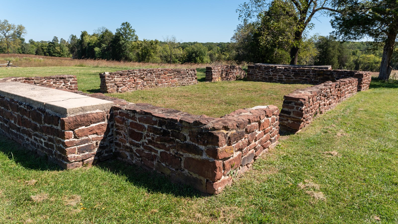 Ruins of a stone house foundation