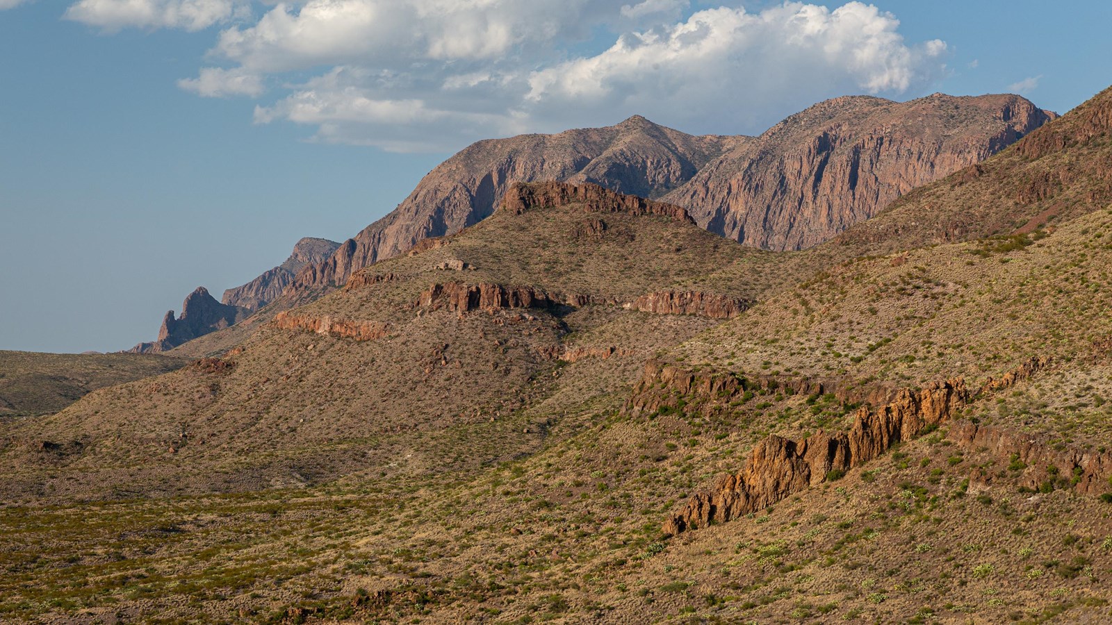 Igneous dikes look like walls crisscrossing the landscape.