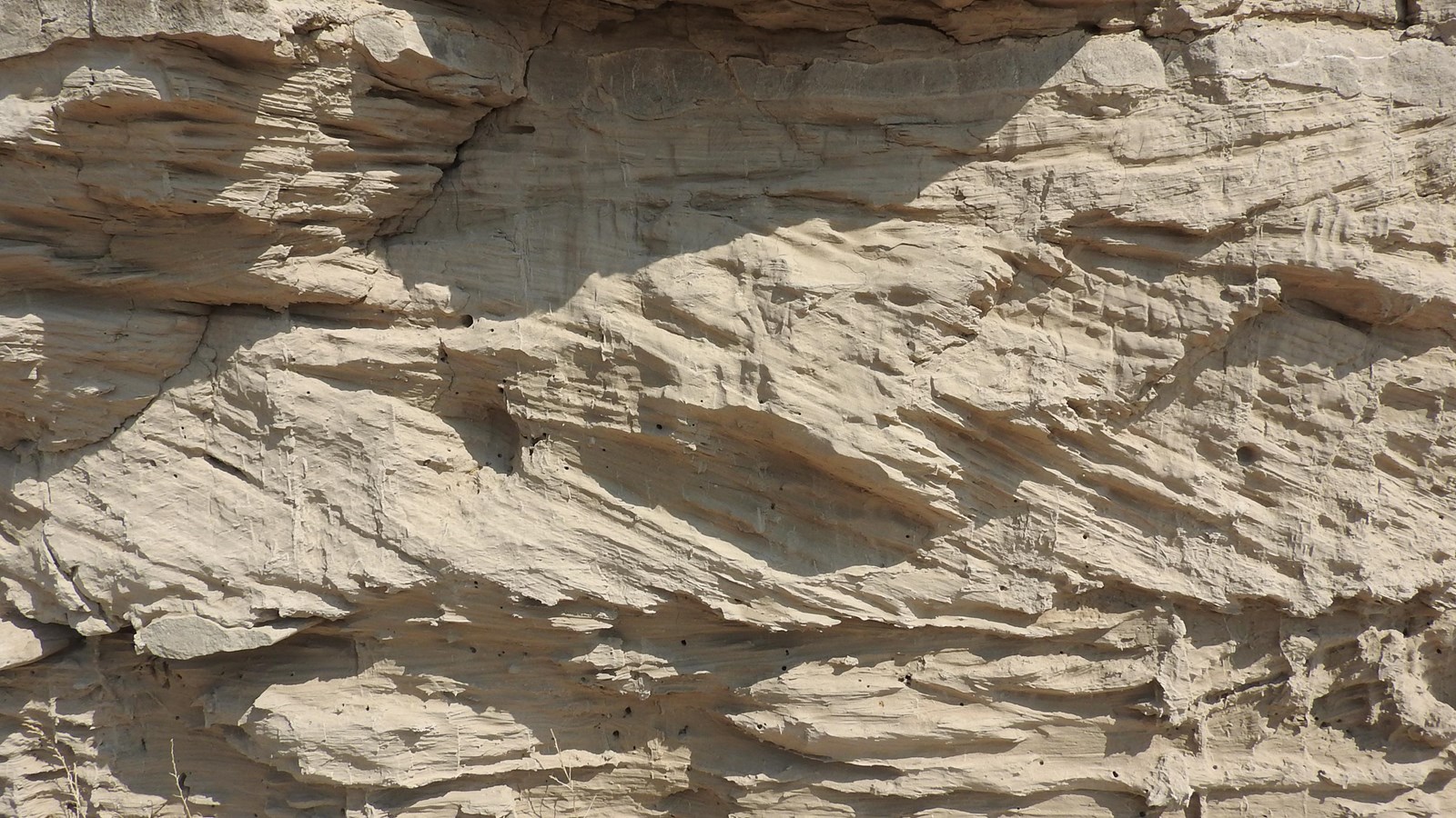 Sandstone with layers at different angles.