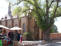 A large stone, gothic style chapel.
