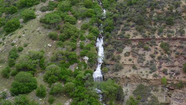 Roaring Spring is located below the North Rim of Grand Canyon.