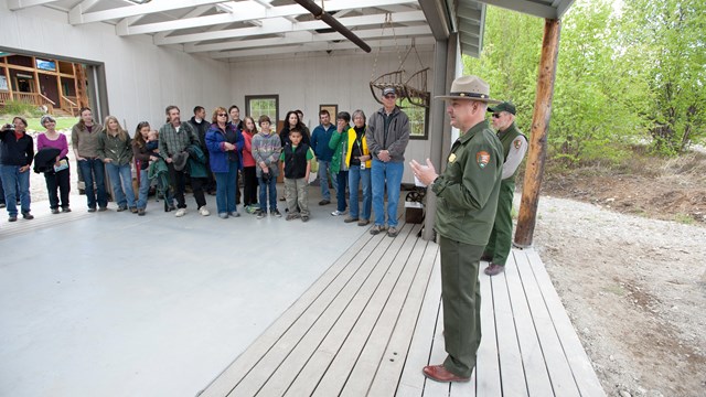 park staff speaks to community