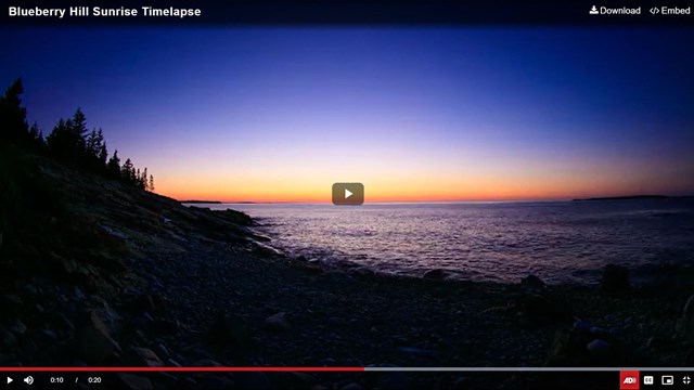 Screen capture of a video taken along the Atlantic coastline at sunrise