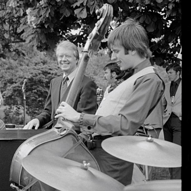 President Jimmy Carter is seen with musicians