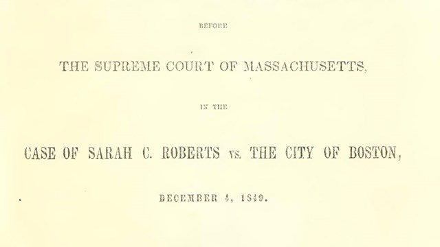 Title page of arguments for the Sarah Roberts Case