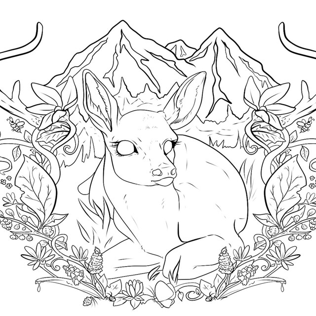 deer coloring page sheets