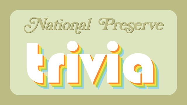 1970s-themed retro graphic that reads: National Preserve trivia.