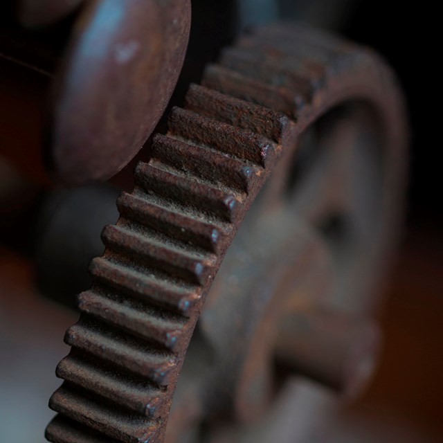Photograph of loom gears