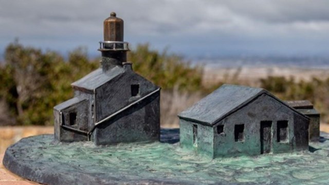 Tactile model of the Old Point Loma Lighthouse and outbuildings