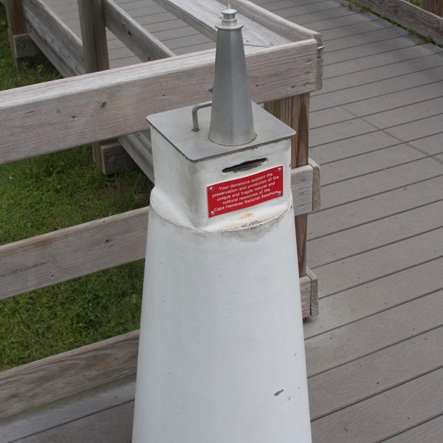 Donation box on boardwalk