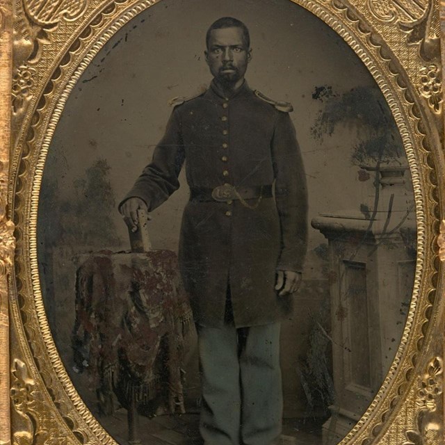 Pvt. William Wright in US Army uniform during the Civil War.