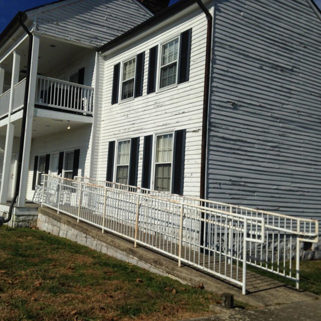 Ramp leads up to historic house's porch