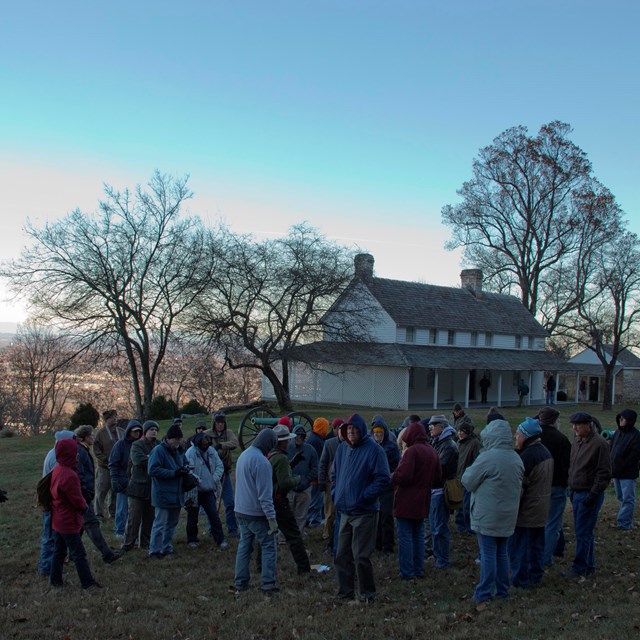 Photo of visitors touring Cravens House on Lookout Mountain