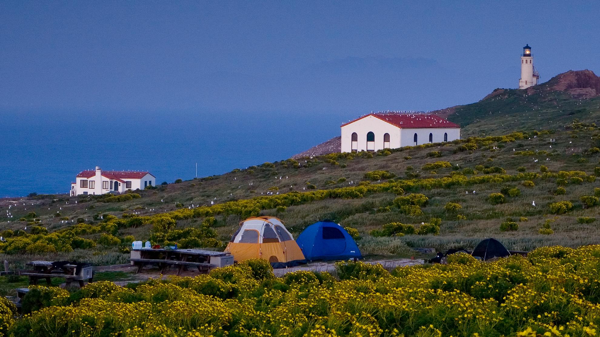 Camping tents on Anacapa Island. &copy;Tim Hauf, timhaufphotography.com