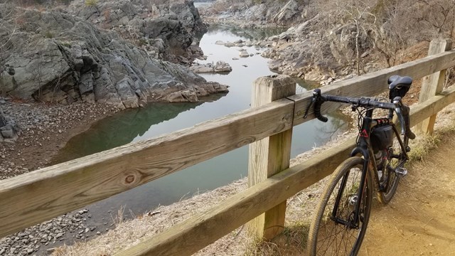 Bicycle with scenic river