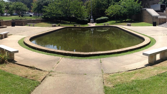 The restoration of the reflecting pool at Central School was supported by multiple park partners.