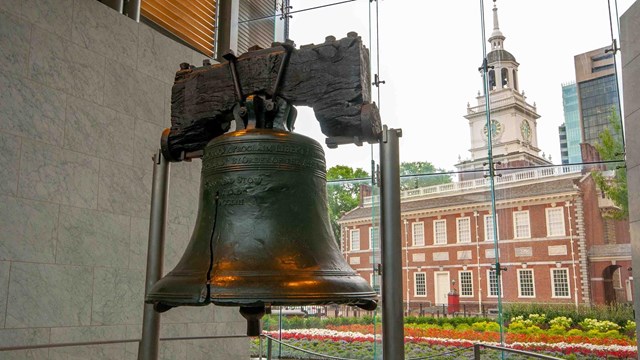 Liberty Bell in front of Independence Hall