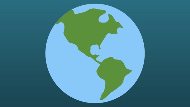 A simplified illustration of Earth showing the Americas.