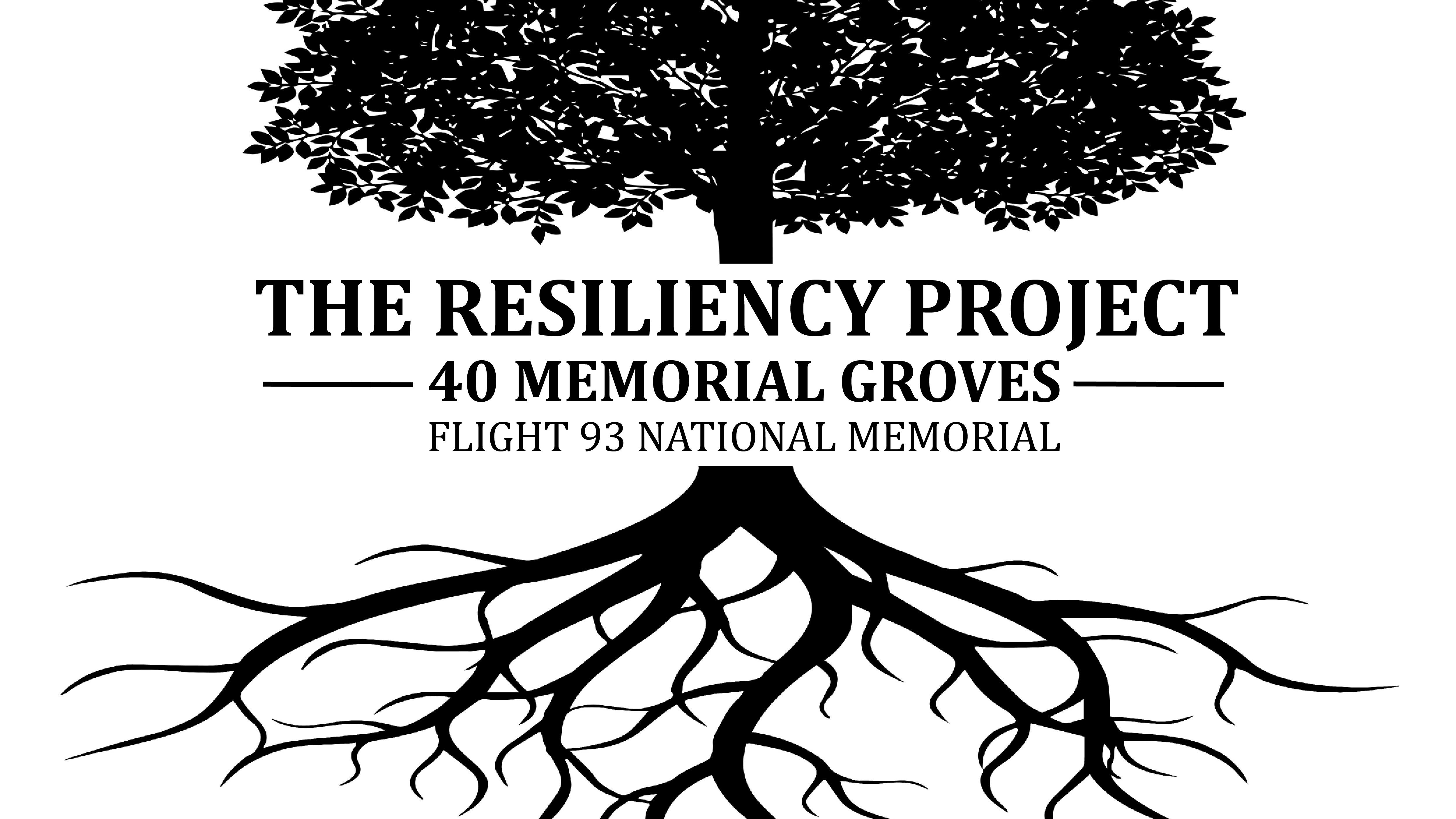 Black tree with green background with text: "The Resiliency Project"